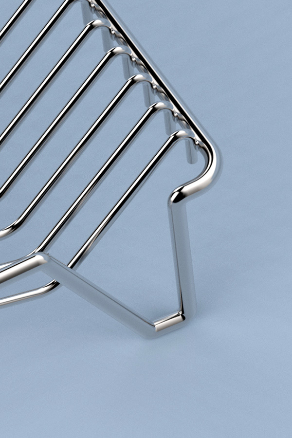Render of grill showing curves